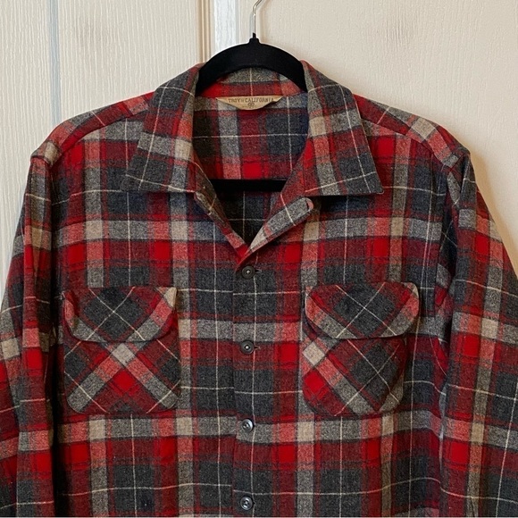 Vintage Troy of California Wool Blend Button Up Plaid Shirt - Picture 3 of 11